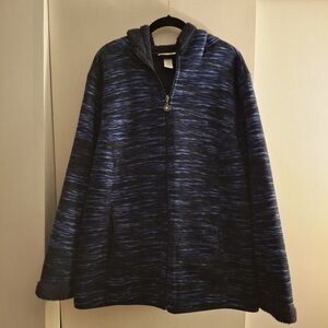 Catherines Women's Blue and Black Zip-Up Hoodie